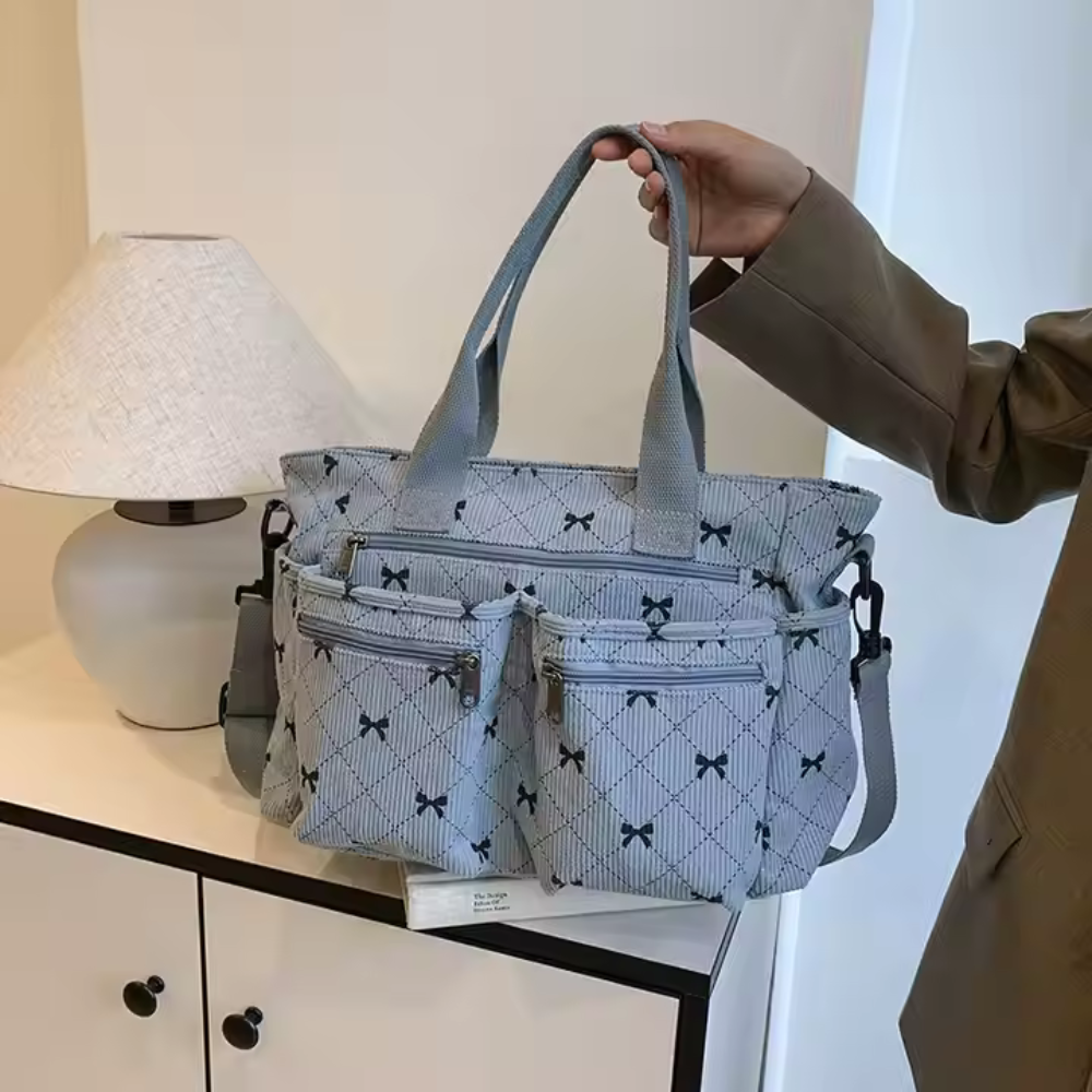 Kana | Sac En Velours Côtelé & Rubans