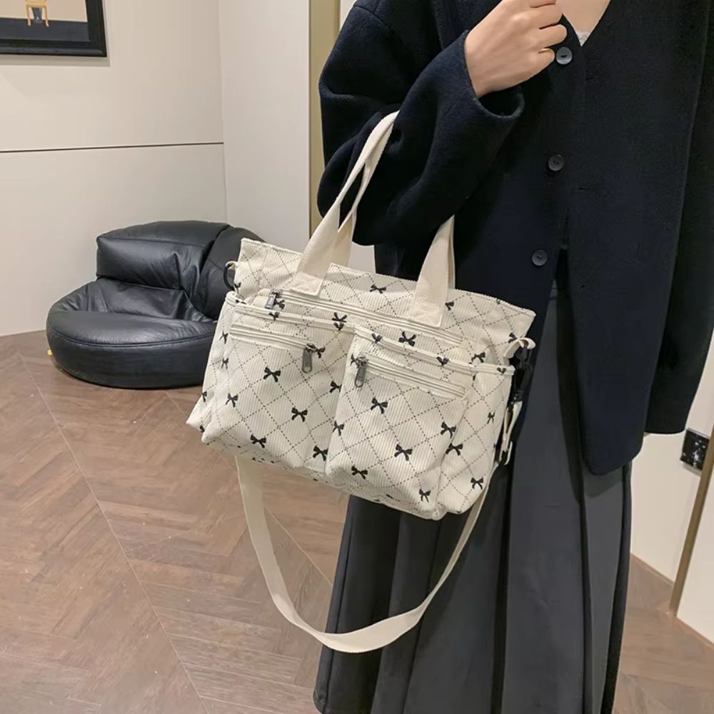 Kana | Sac En Velours Côtelé & Rubans