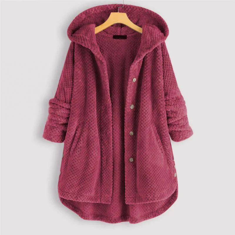 Beth | Manteau Côtelé Douillet Avec Capuche