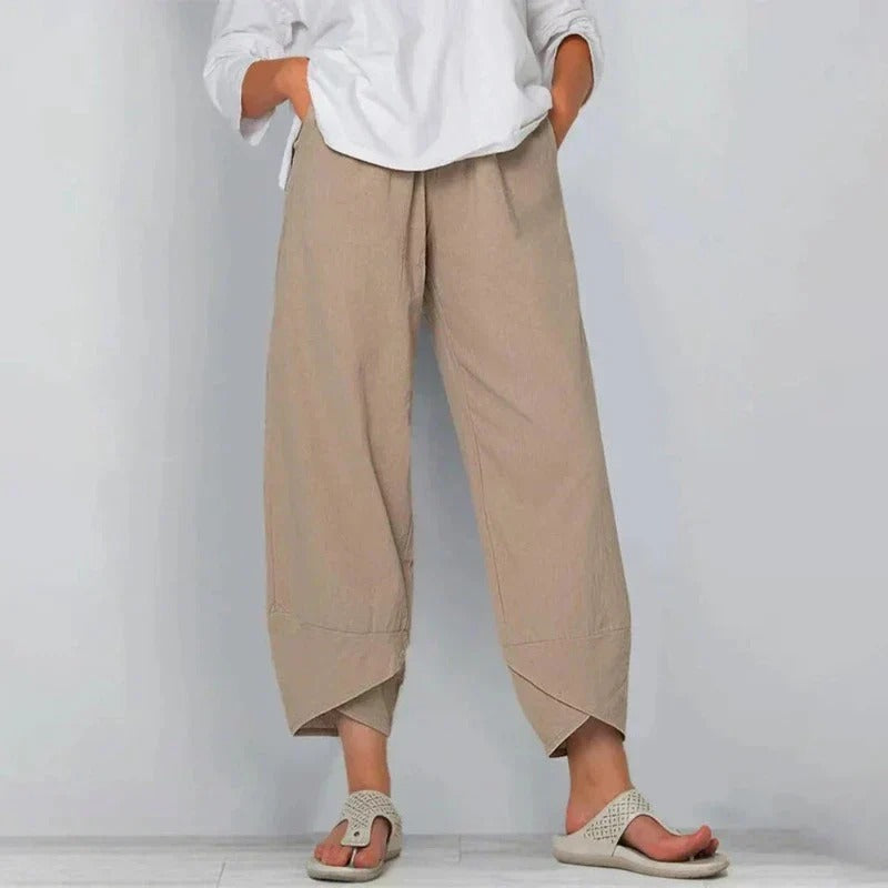 Sarah | Pantalon Léger En Lin Et Coton