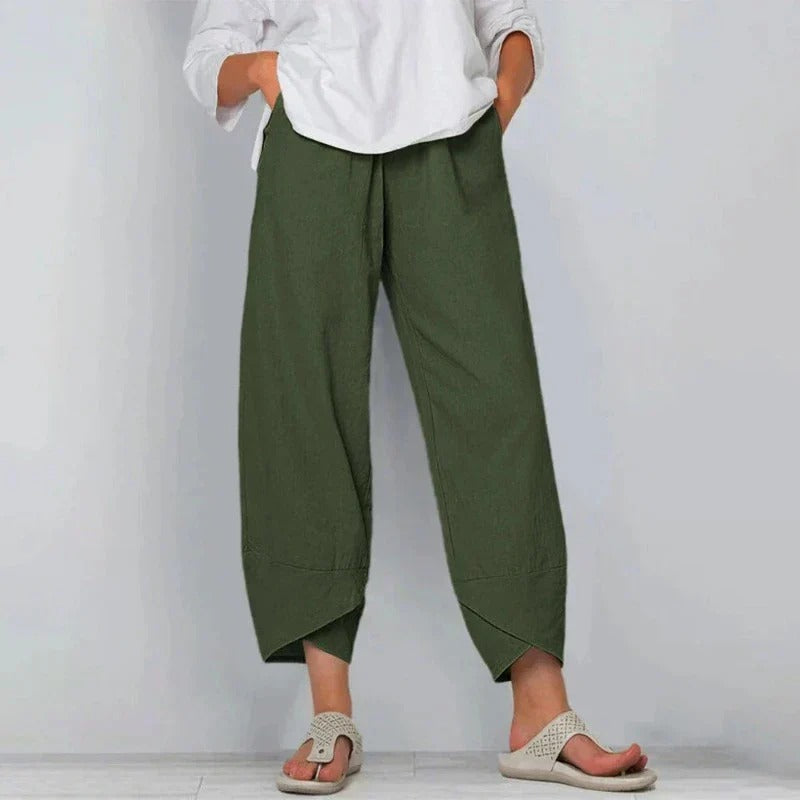 Sarah | Pantalon Léger En Lin Et Coton