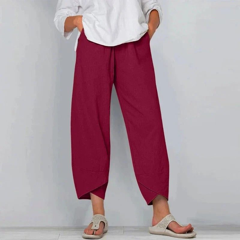Sarah | Pantalon Léger En Lin Et Coton