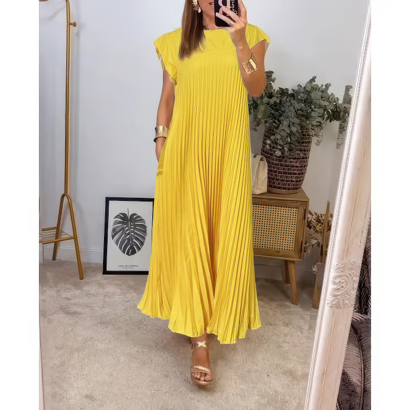 Cassie | Robe Longue Sans Manches En Tissu Fluide