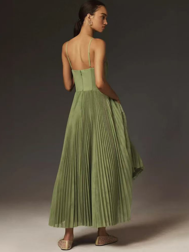 Véronique | Robe longue plissée élégante
