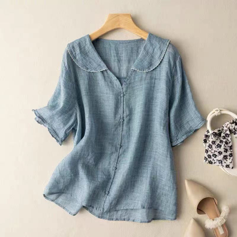 Aire | Chemise En Lin Légère Avec Col Festonné