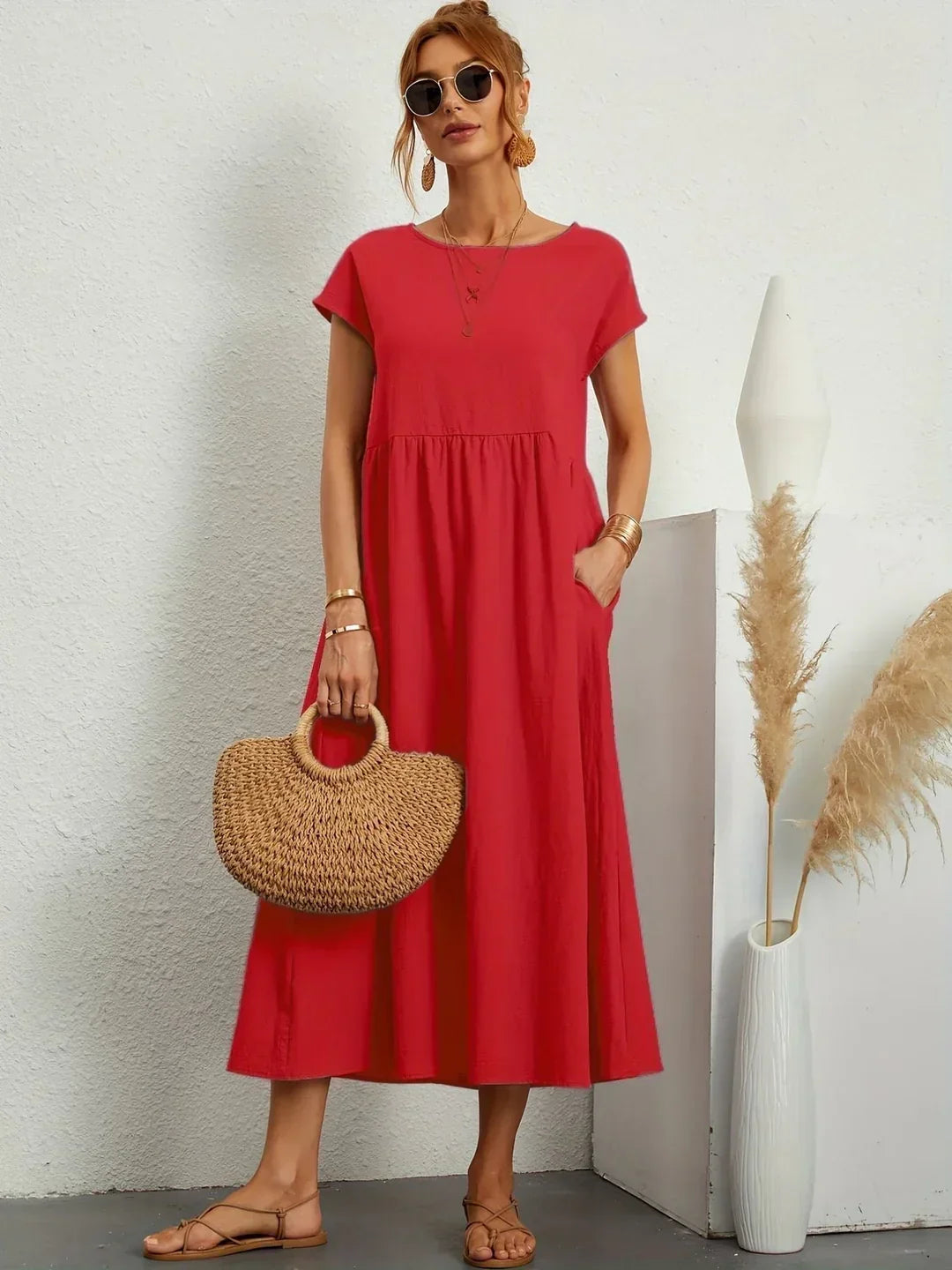 Gwyn | Robe Légère En Coton Doux Avec Poches
