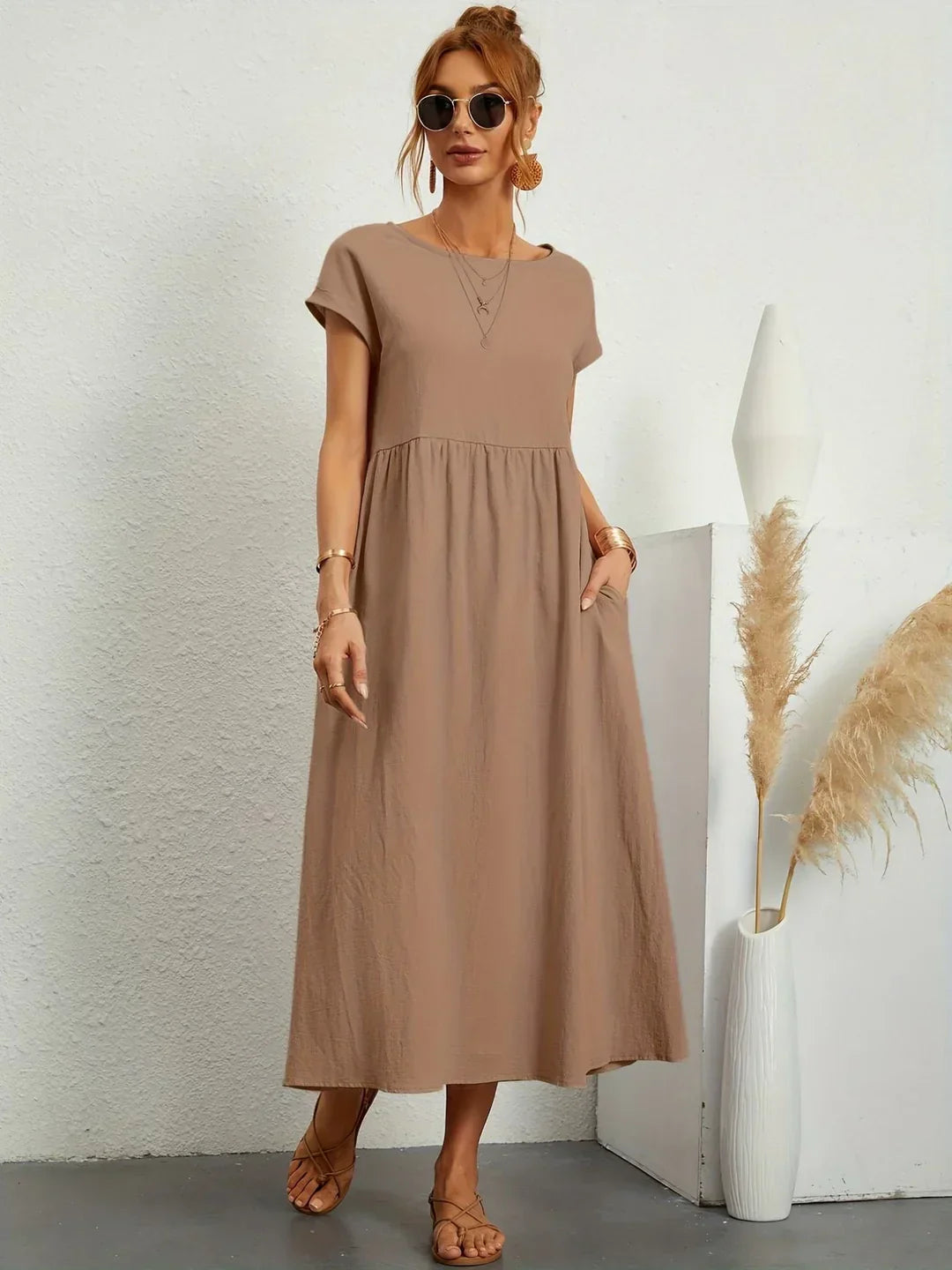 Gwyn | Robe Légère En Coton Doux Avec Poches