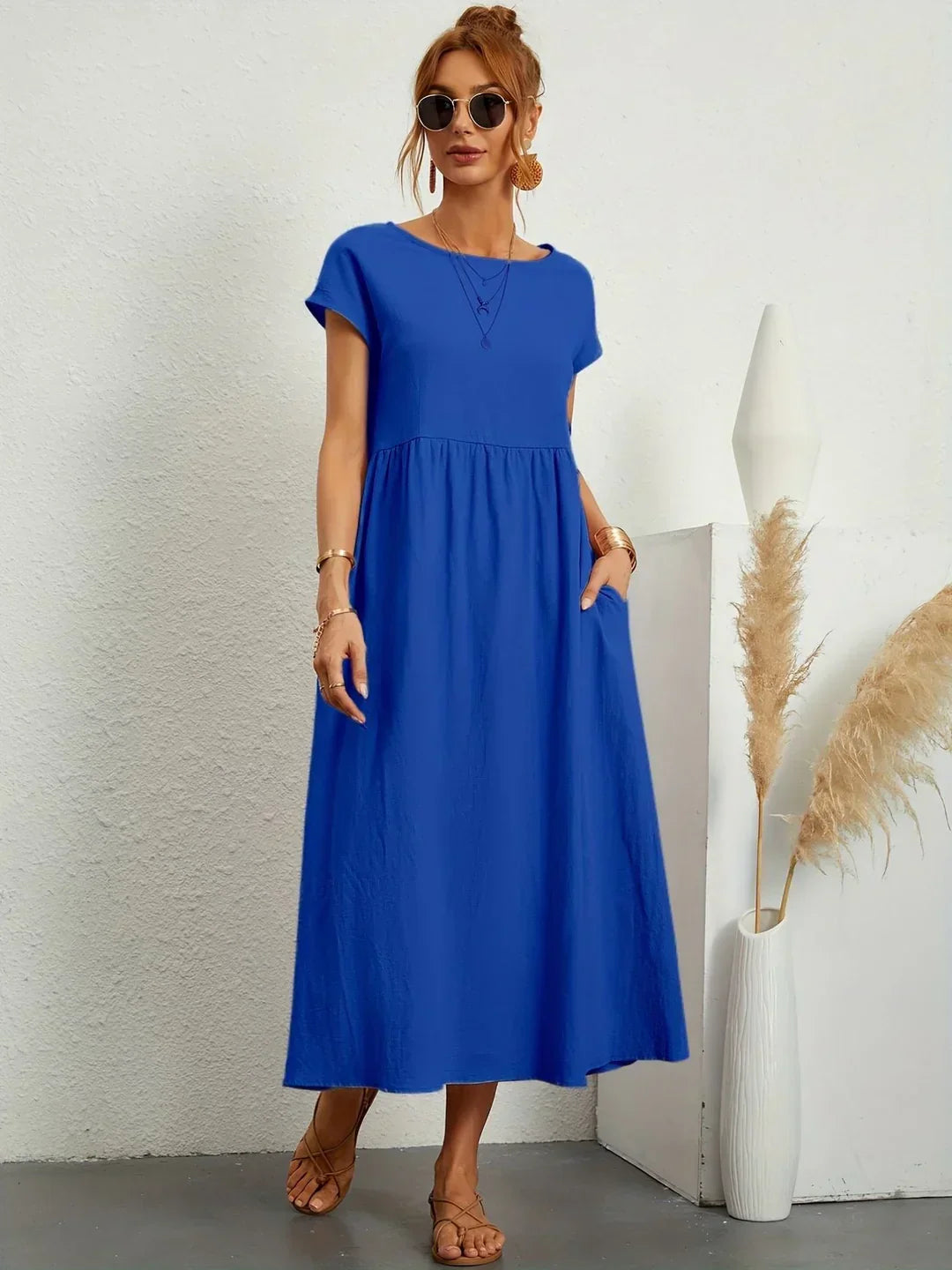 Gwyn | Robe Légère En Coton Doux Avec Poches