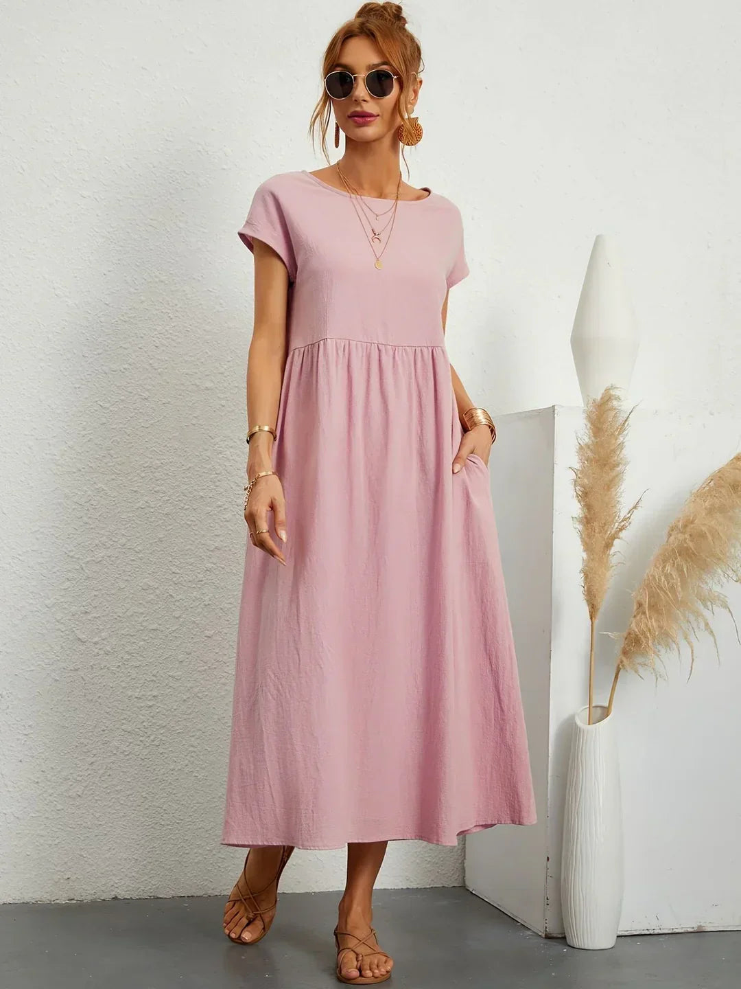 Gwyn | Robe Légère En Coton Doux Avec Poches