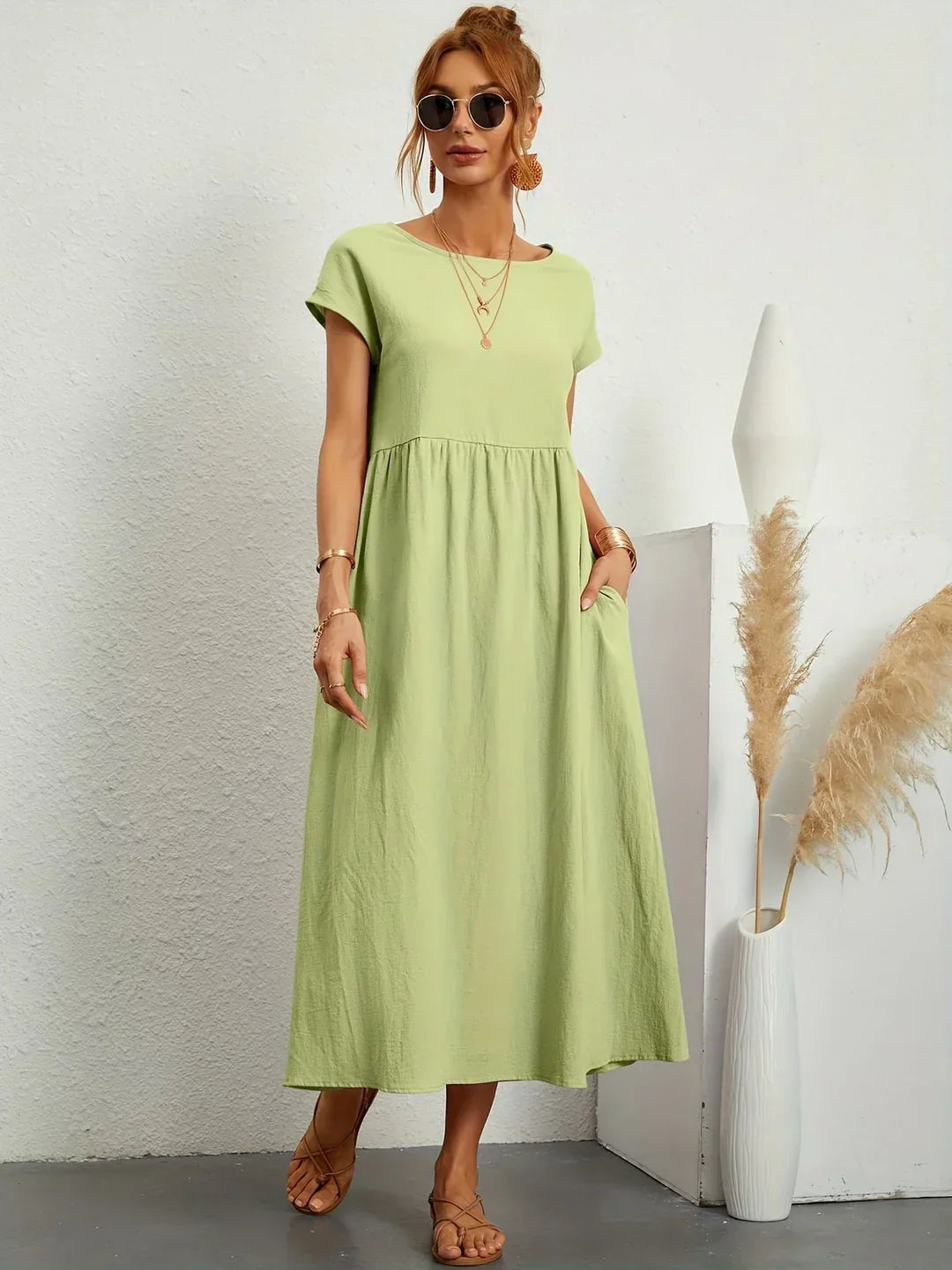 Gwyn | Robe Légère En Coton Doux Avec Poches