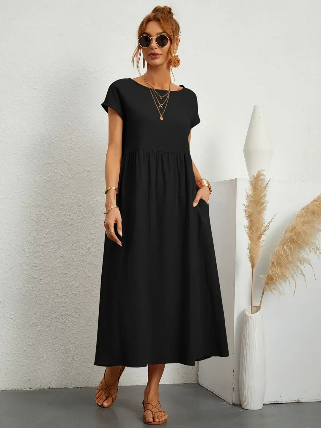 Gwyn | Robe Légère En Coton Doux Avec Poches