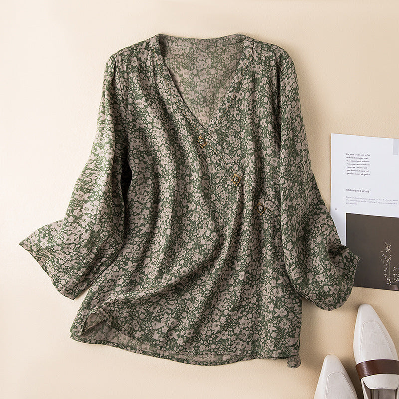 Somerset | Chemise En Lin Respirante À Broderies Florales