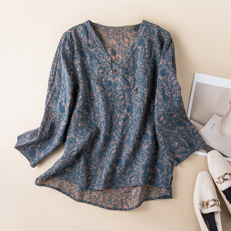 Somerset | Chemise En Lin Respirante À Broderies Florales