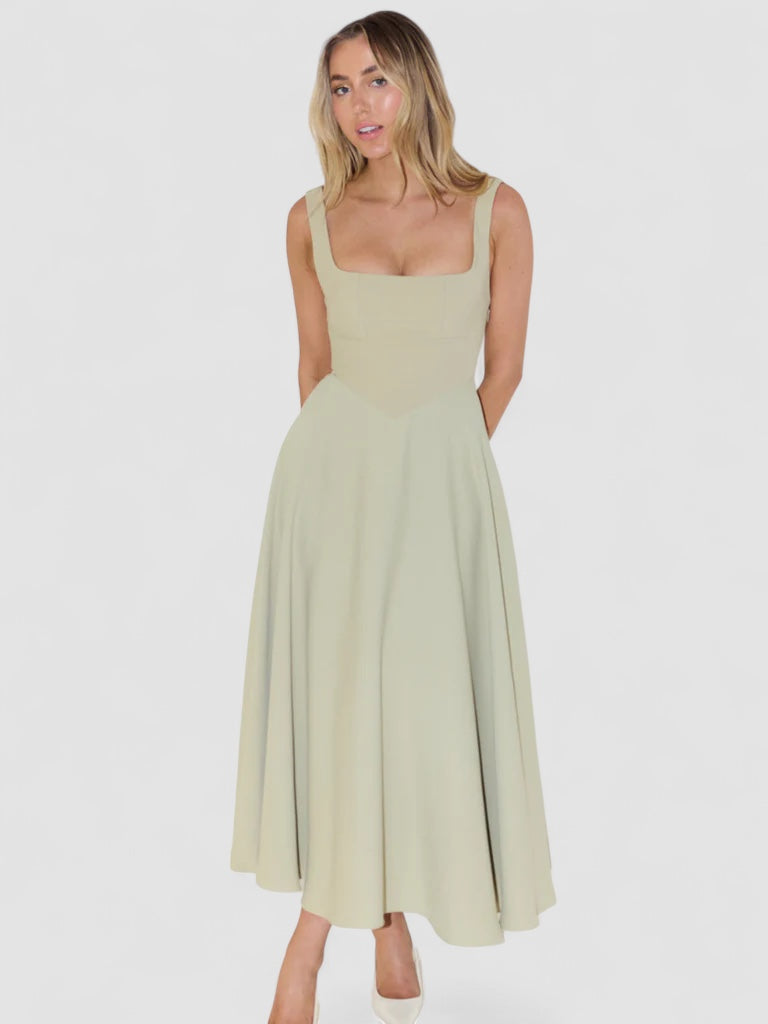 Rona | Robe Midi Évasée Élégante Pour Occasions Spéciales
