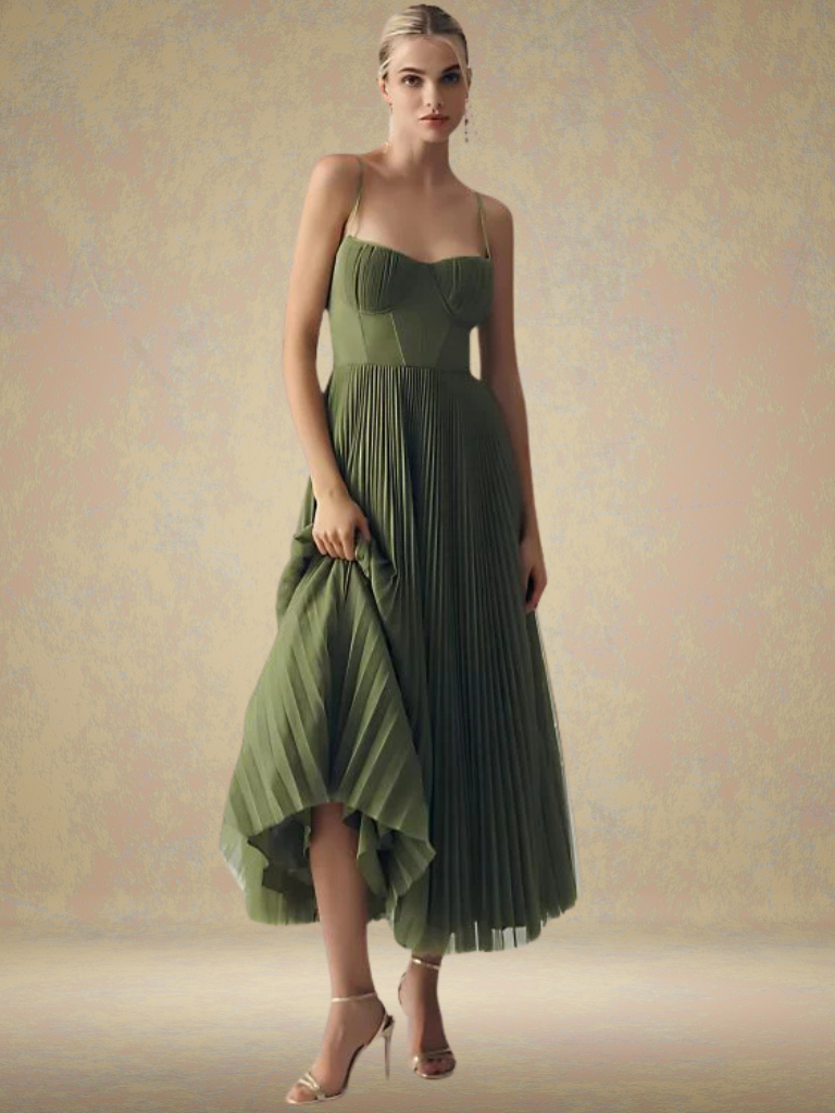Véronique | Robe longue plissée élégante