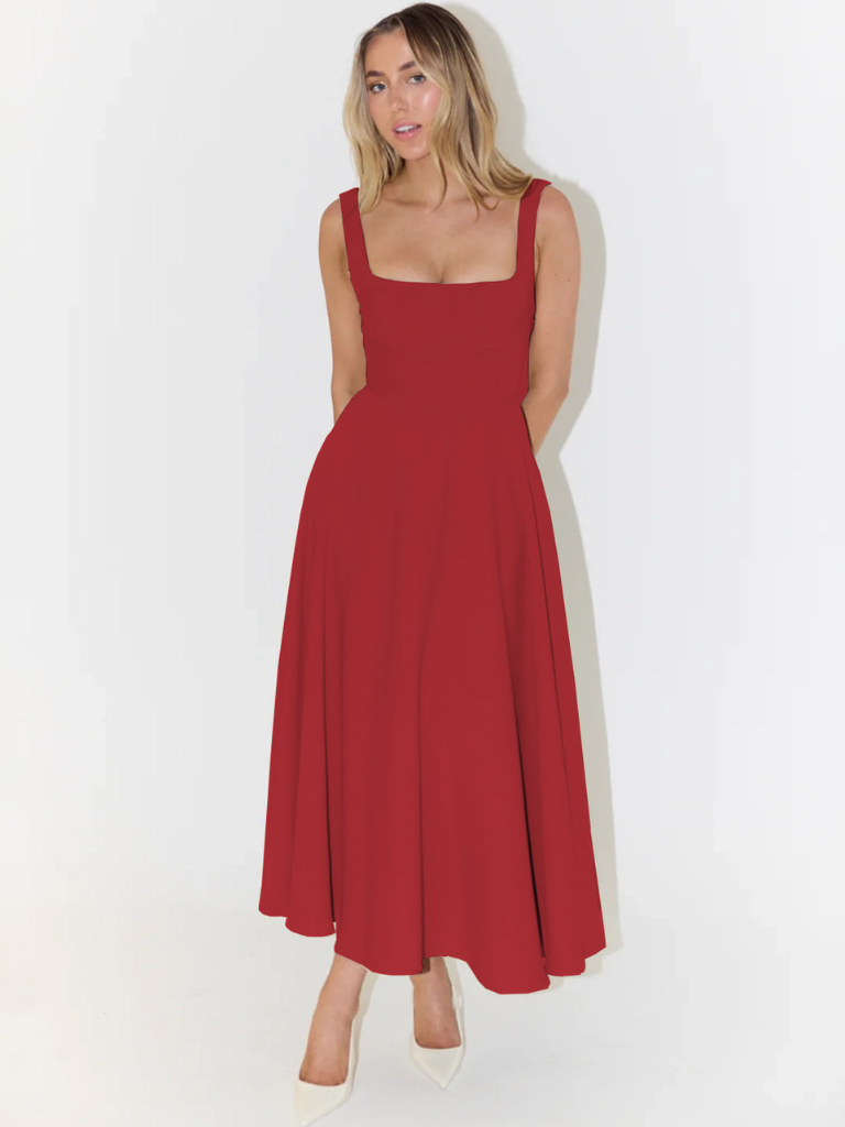 Rona | Robe Midi Évasée Élégante Pour Occasions Spéciales