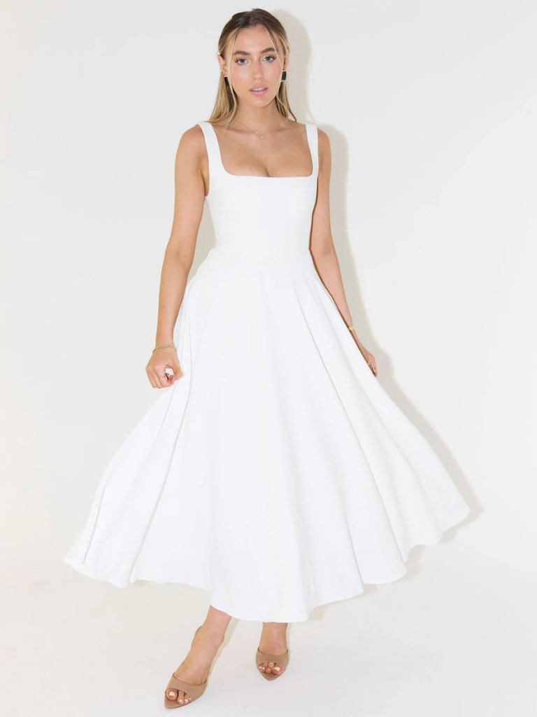 Rona | Robe Midi Évasée Élégante Pour Occasions Spéciales