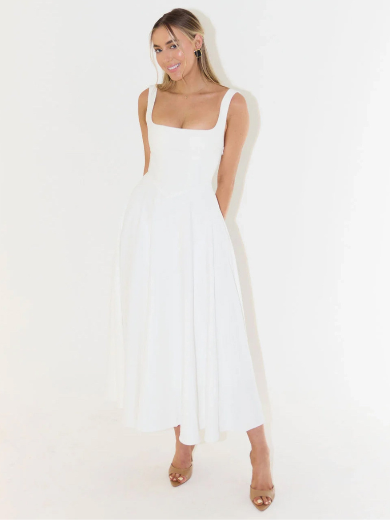 Rona | Robe Midi Évasée Élégante Pour Occasions Spéciales
