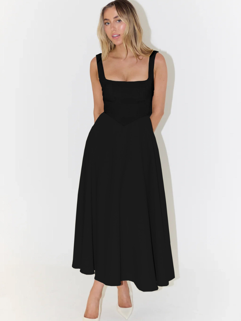 Rona | Robe Midi Évasée Élégante Pour Occasions Spéciales