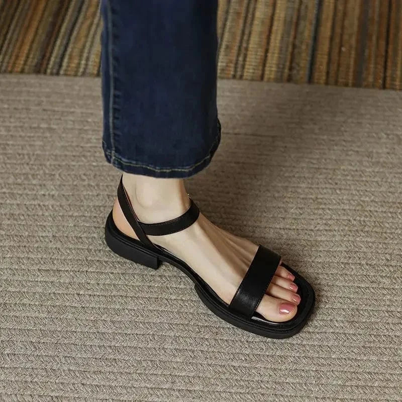 Zinnia | Sandales À Talon Bloc En Cuir