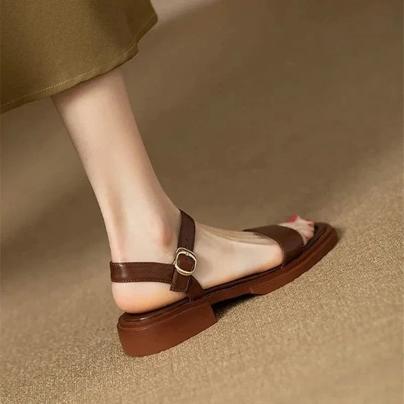 Zinnia | Sandales À Talon Bloc En Cuir