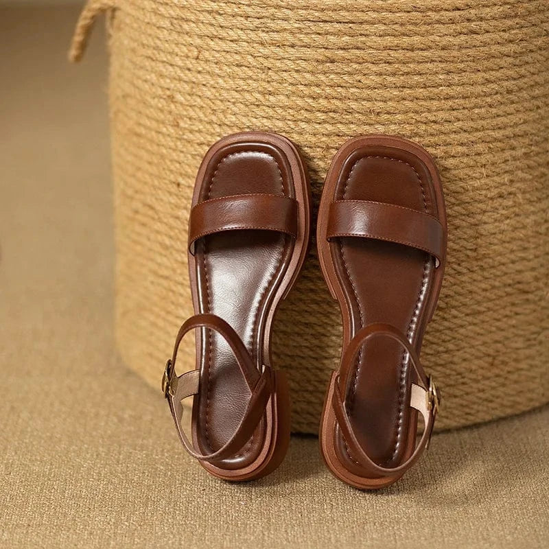 Zinnia | Sandales À Talon Bloc En Cuir