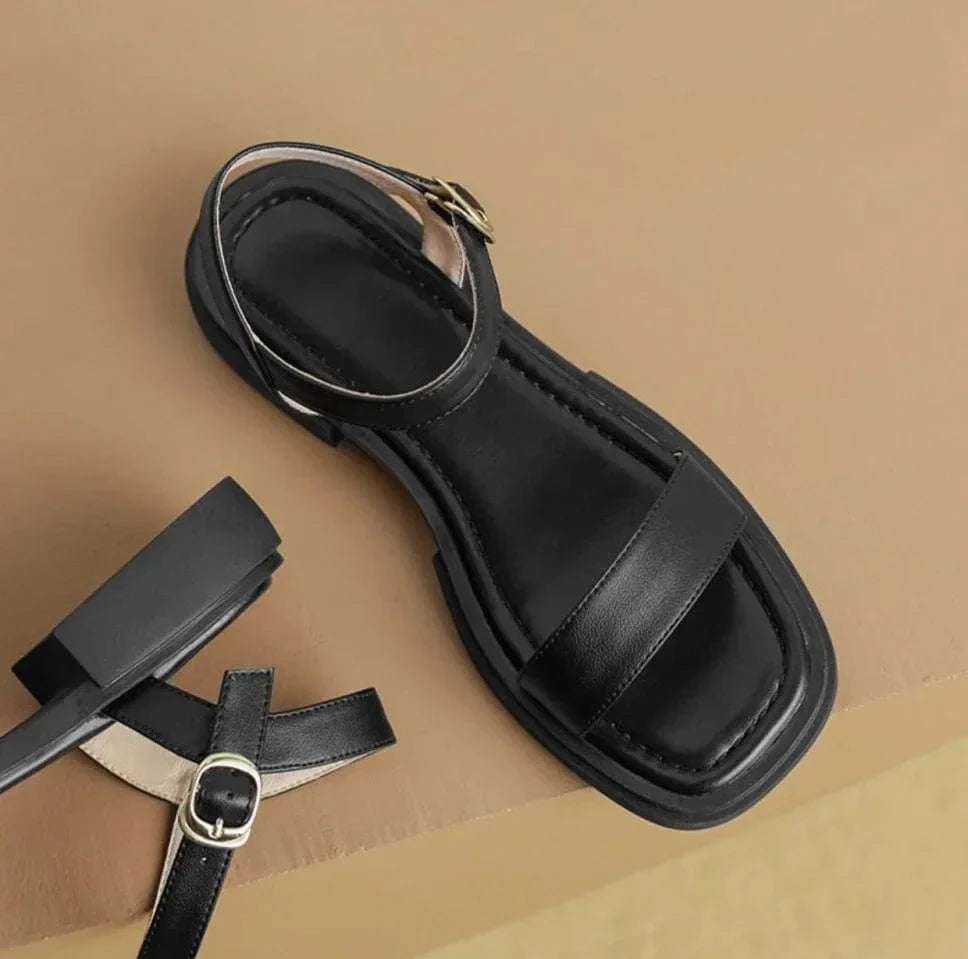 Zinnia | Sandales À Talon Bloc En Cuir