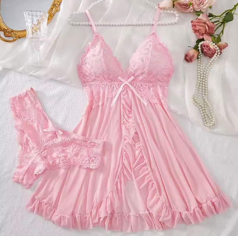 Claudia | Ensemble De Lingerie En Satin Et Dentelle
