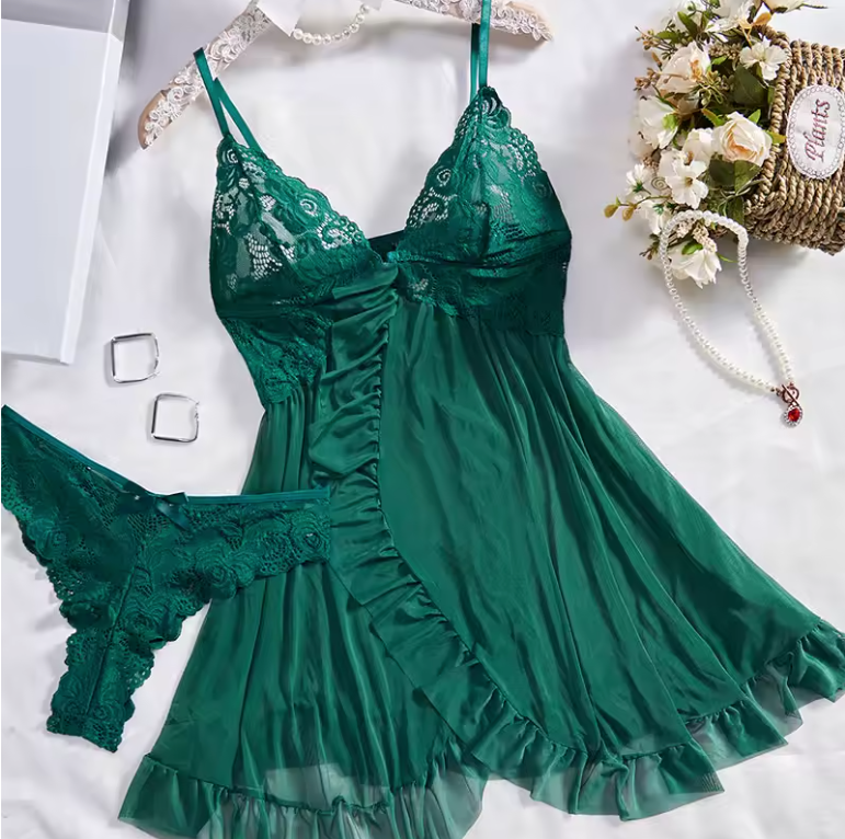 Claudia | Ensemble De Lingerie En Satin Et Dentelle
