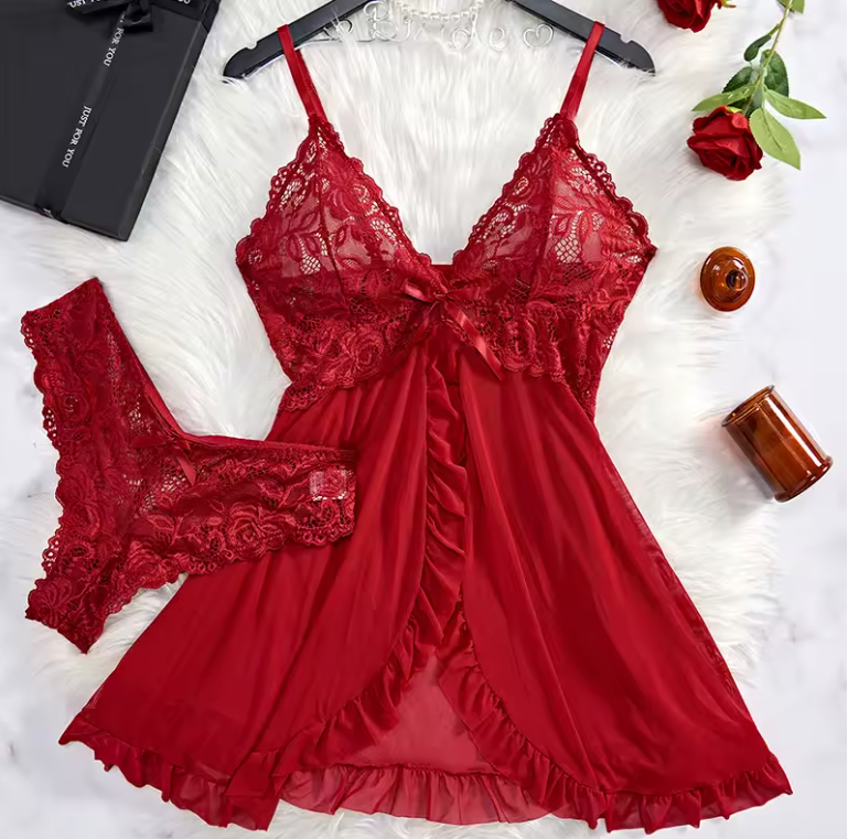 Claudia | Ensemble De Lingerie En Satin Et Dentelle