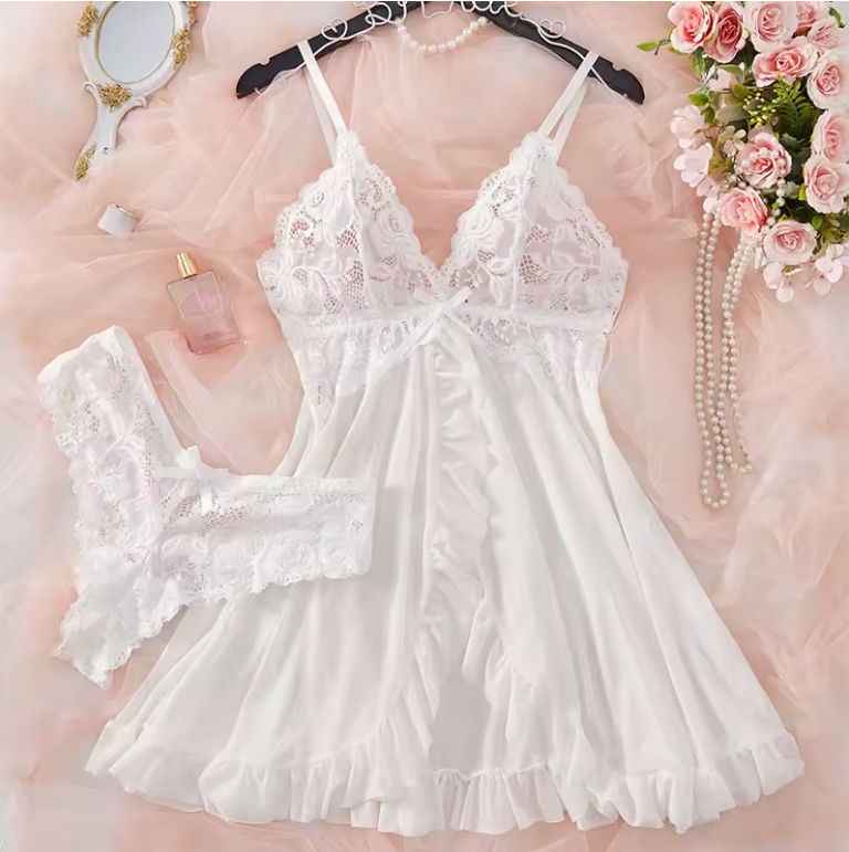 Claudia | Ensemble De Lingerie En Satin Et Dentelle