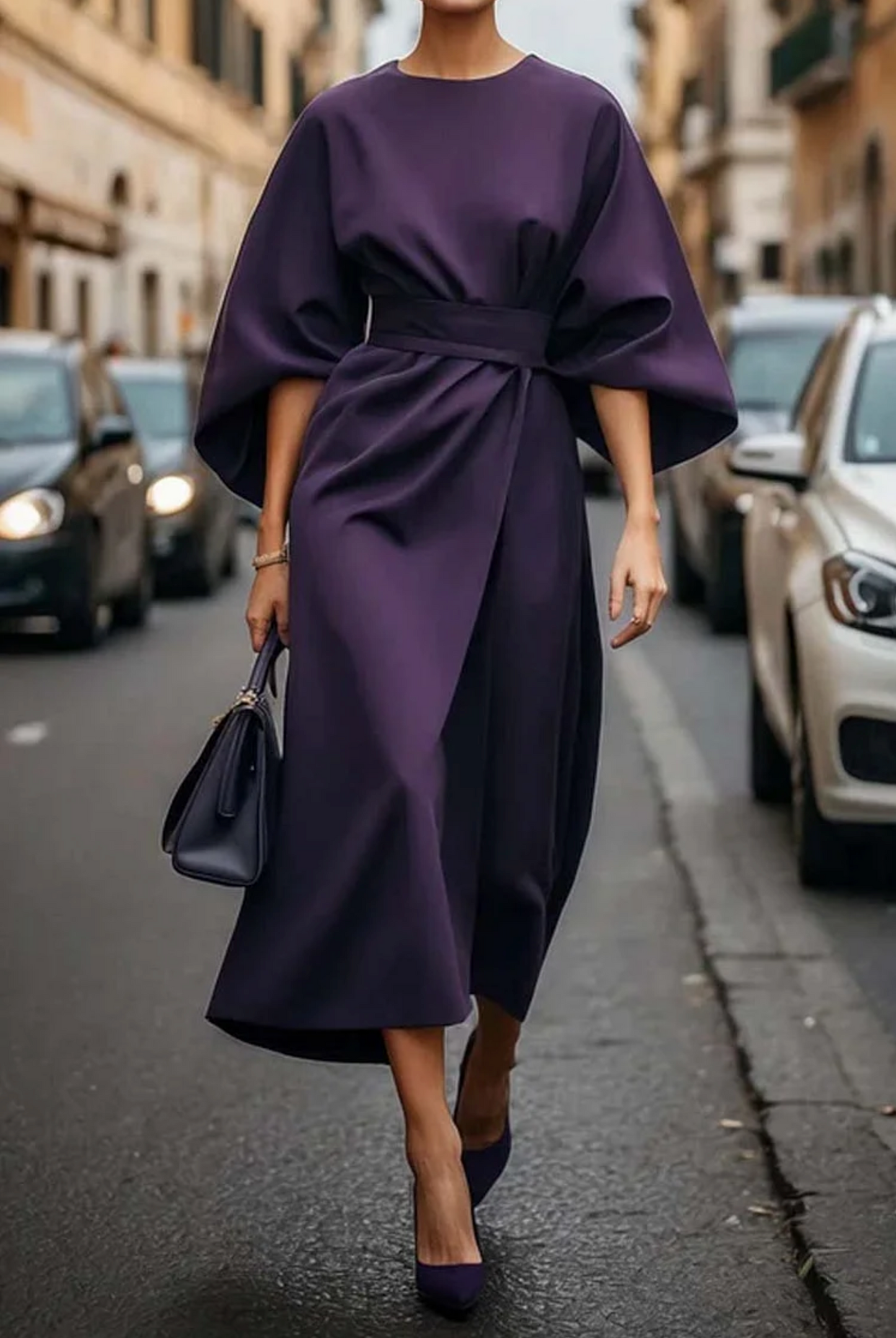 Sonia | Robe Élégante à Manches Bouffantes