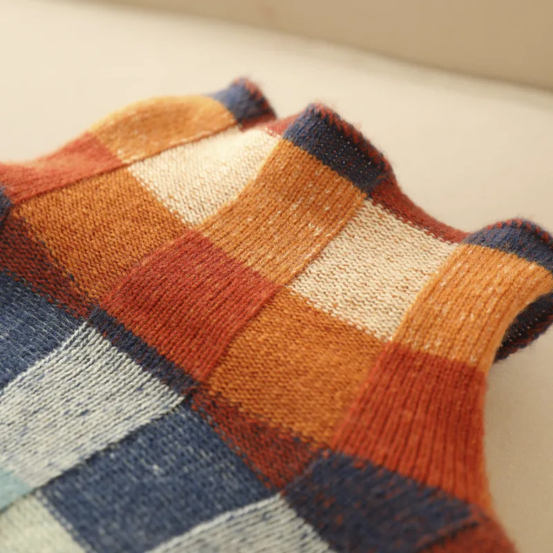 Krissy | Pull À Col Roulé Patchwork En Cachemire Doux