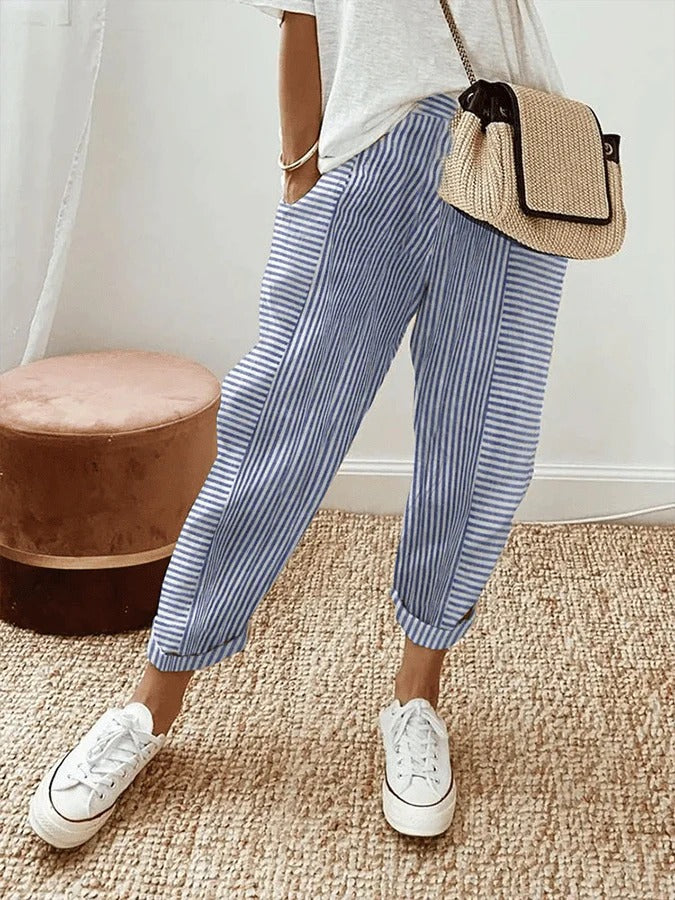 Lila | Pantalon Rayé Léger