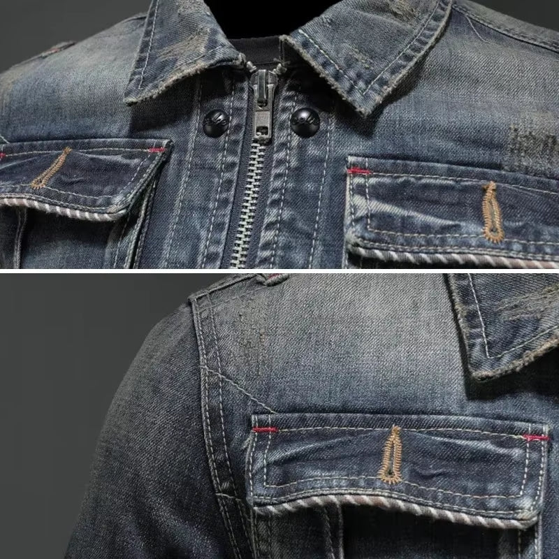 Claude Veste En Denim Rétro
