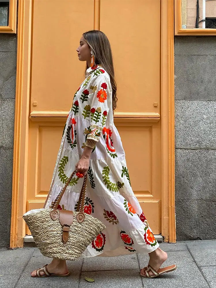 Mey | Robe Longue Patchwork Ample et Élégante
