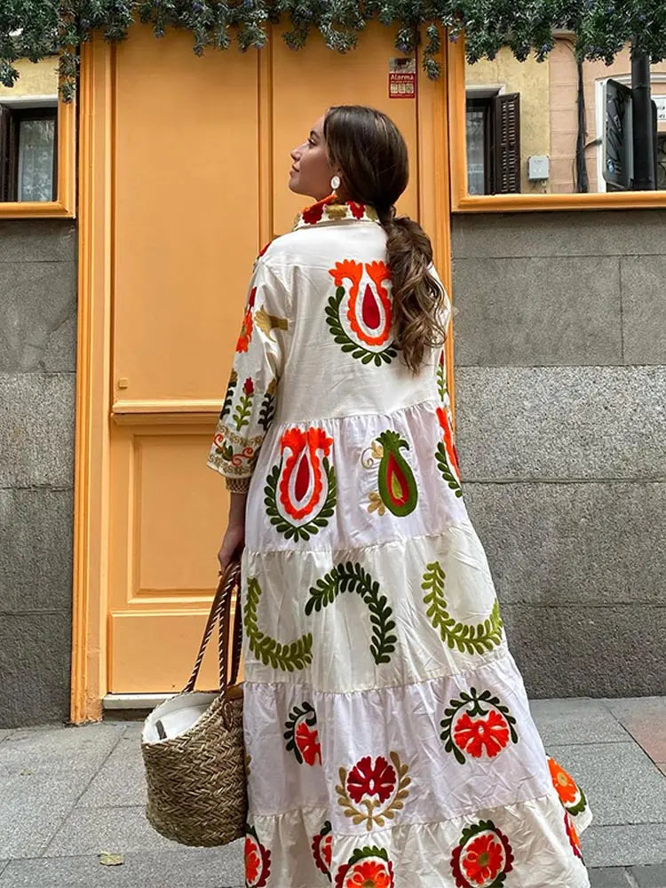 Mey | Robe Longue Patchwork Ample et Élégante