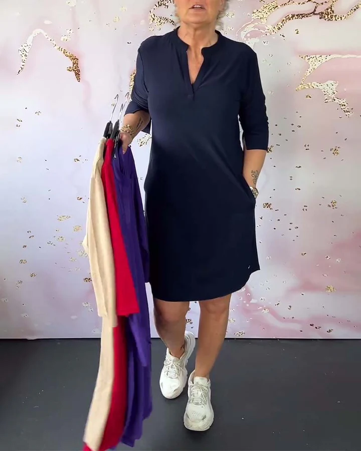 Elle | Robe élégante à col en V