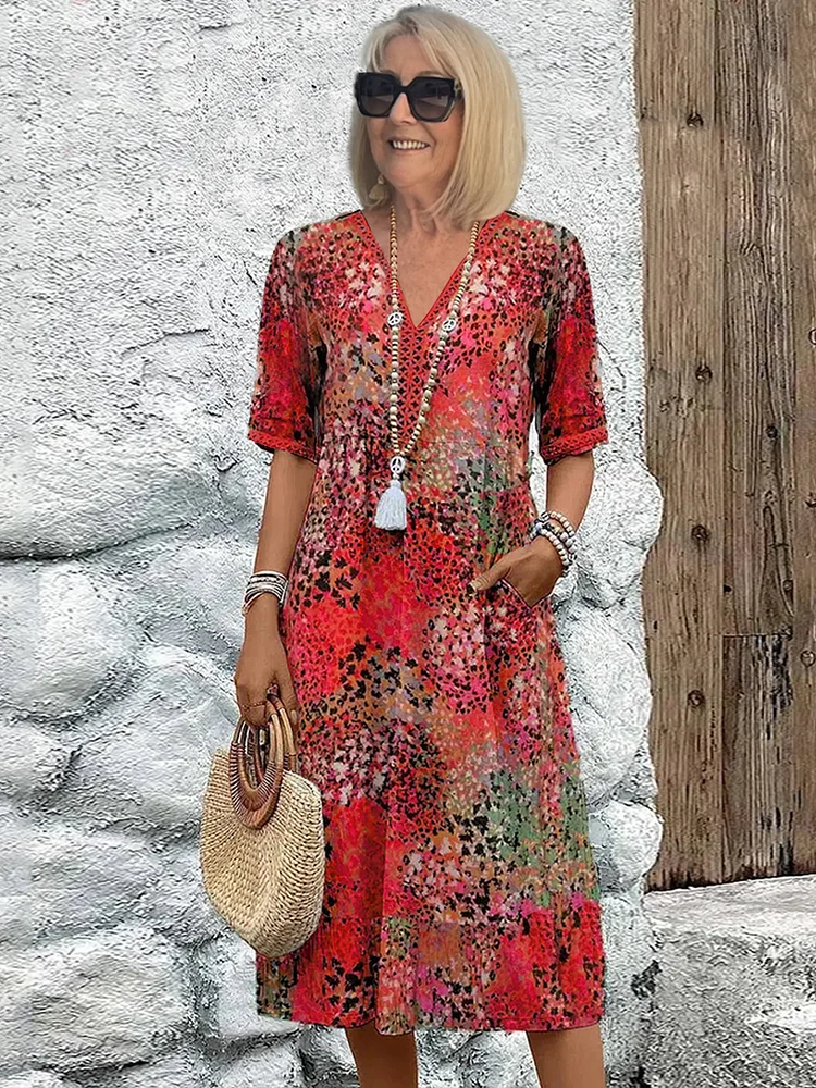 Colette | Robe Mi-Longue Éclatante