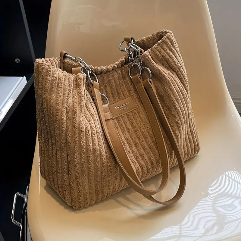 Amelie | Sac Fourre-Tout En Velours Côtelé Élégant