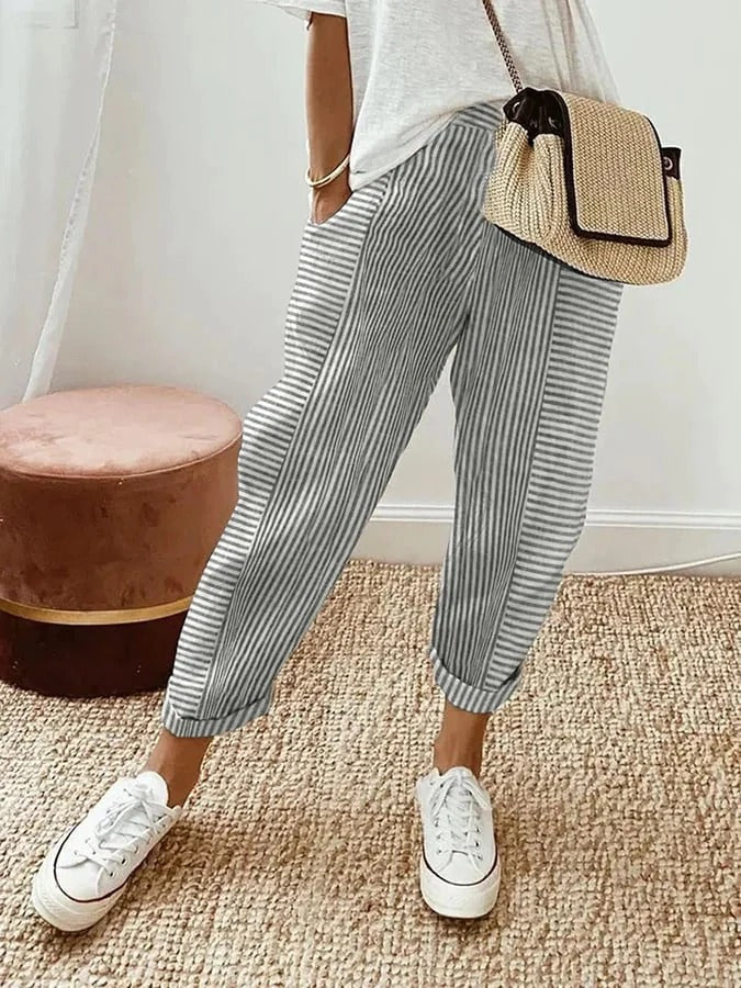 Lila | Pantalon Rayé Léger