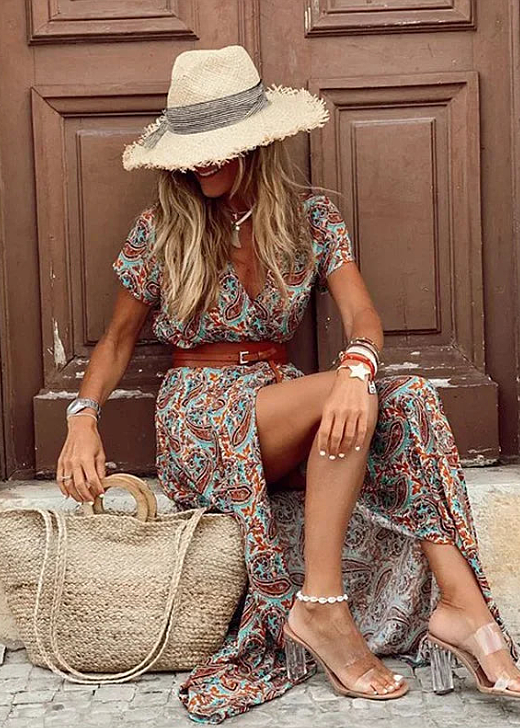 Remy | Robe Longue Bohème À Taille Froncée
