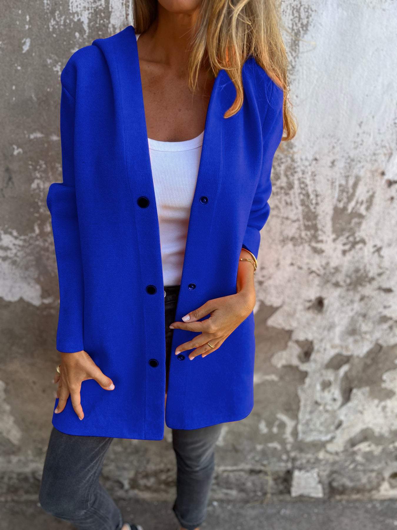 Selma | Veste Décontractée à Capuche et Boutonnage Simple