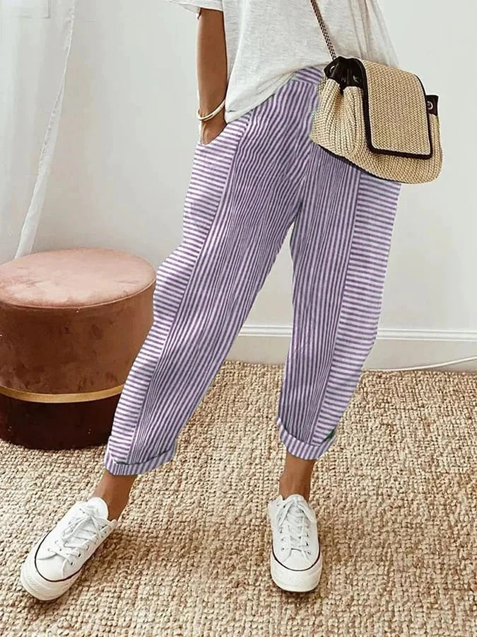 Lila | Pantalon Rayé Léger