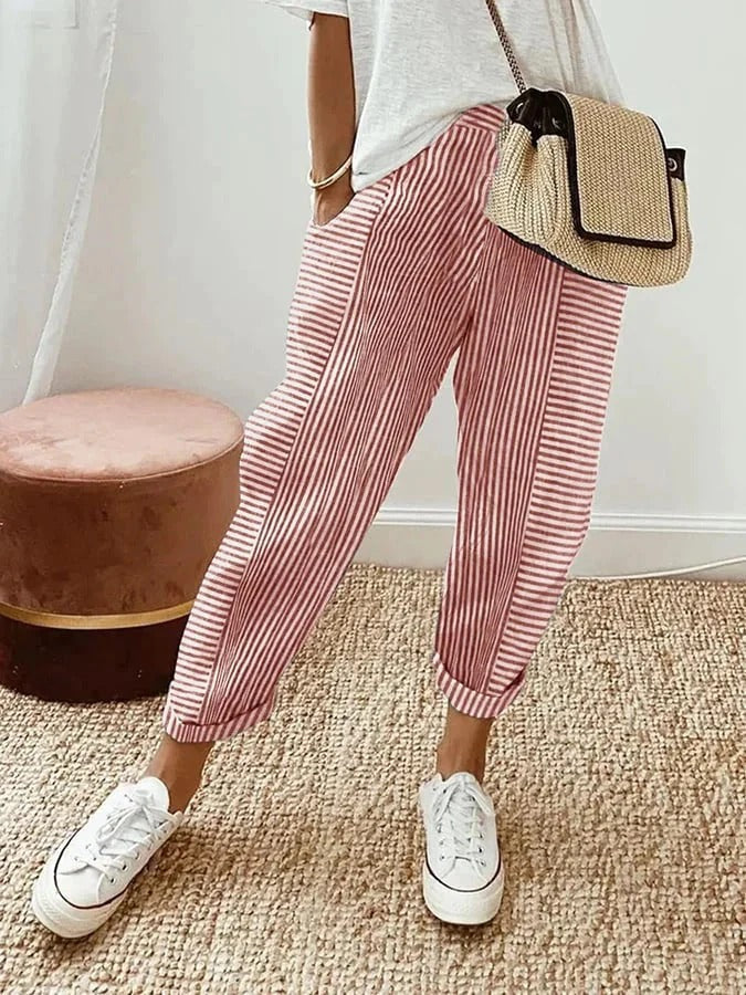 Lila | Pantalon Rayé Léger
