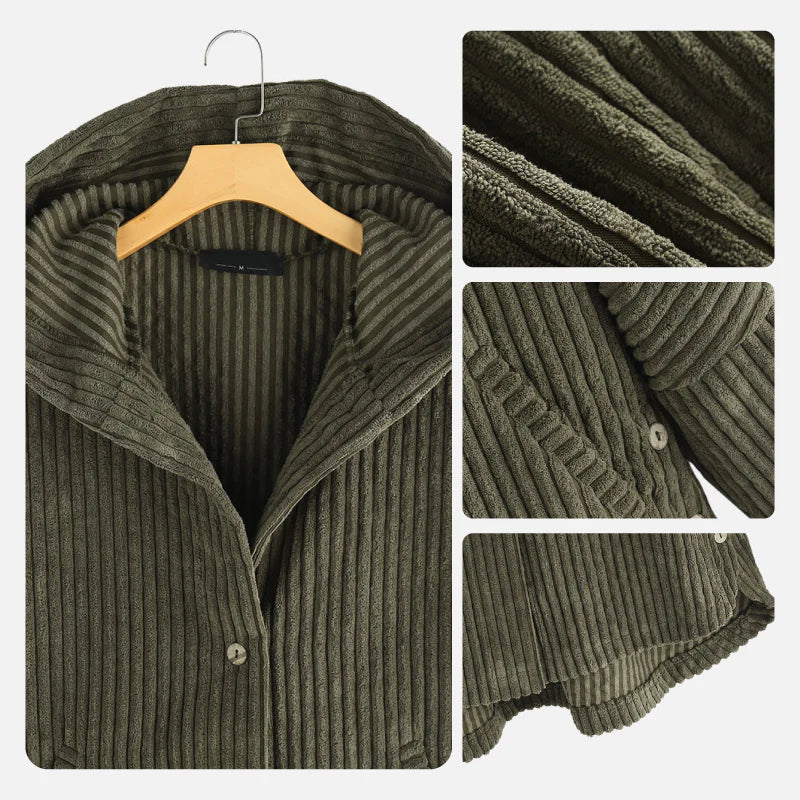 Beth | Manteau Côtelé Douillet Avec Capuche