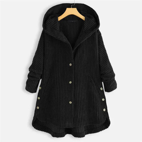 Beth | Manteau Côtelé Douillet Avec Capuche