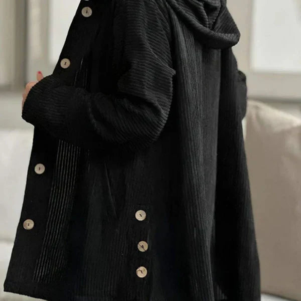 Beth | Manteau Côtelé Douillet Avec Capuche