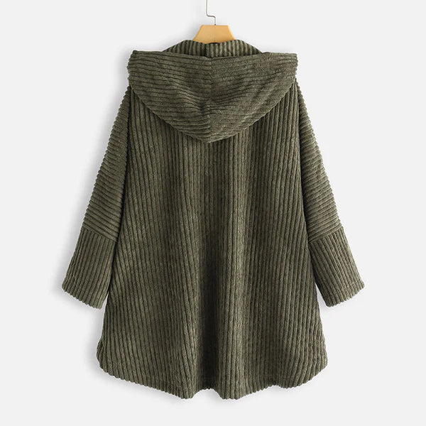 Beth | Manteau Côtelé Douillet Avec Capuche