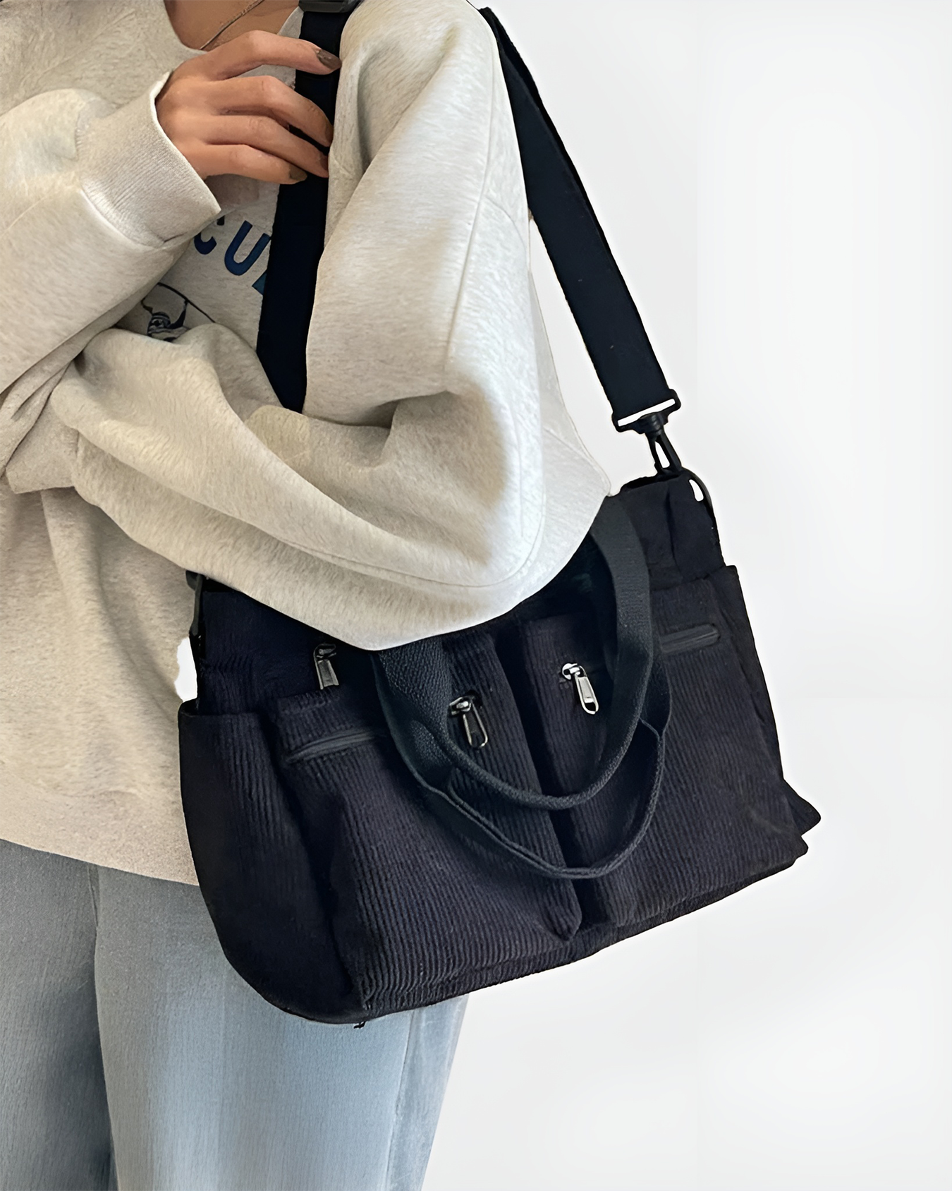 Camille | Sac Tote En Velours Côtelé Élégant Et Pratique